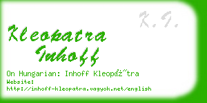 kleopatra inhoff business card